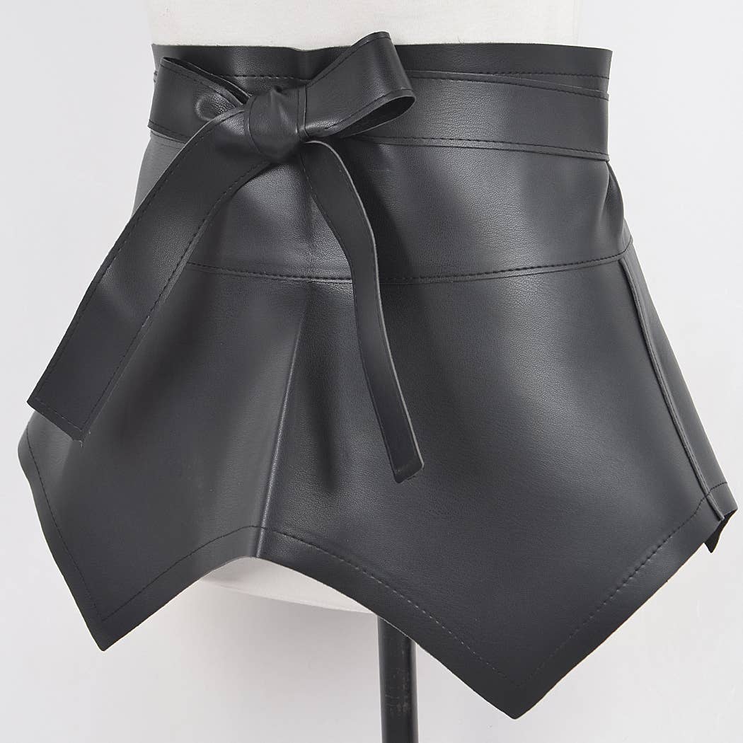 Faux Leather Skirt Belt