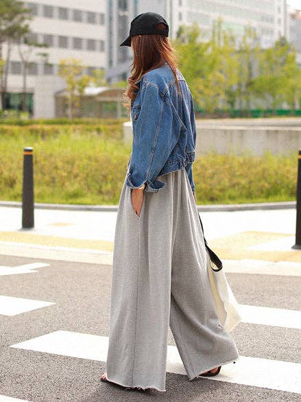 Loose Urban Wide Leg Elastic Waist Pants