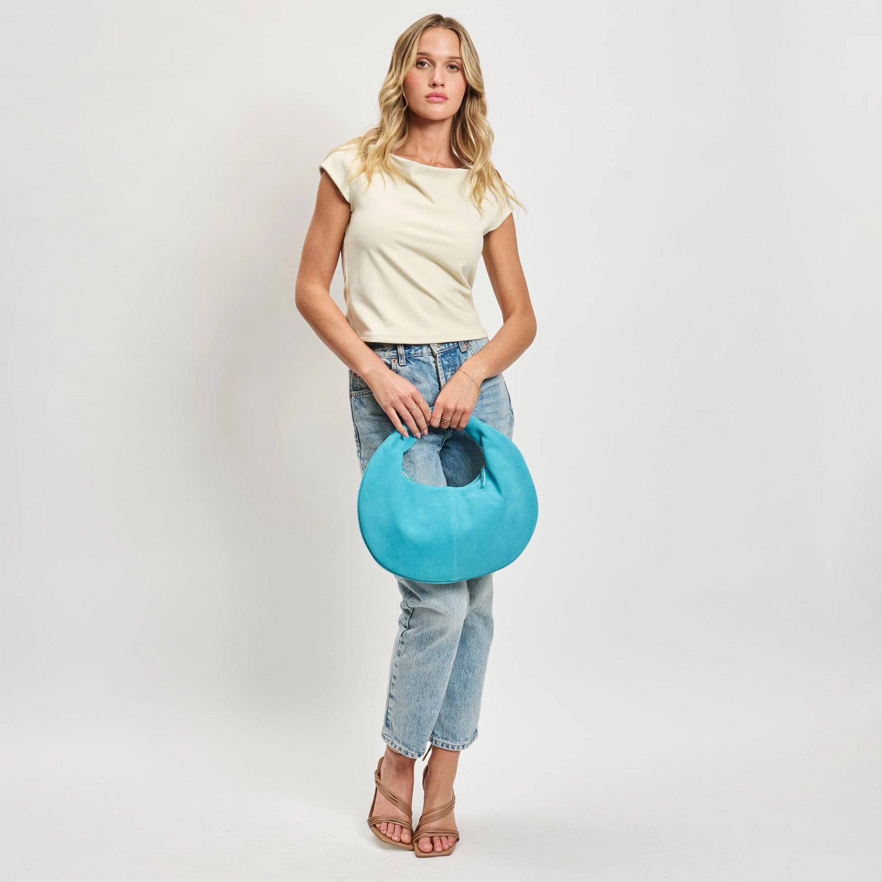 Farrah Genuine Suede Leather Hobo