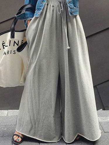 Loose Urban Wide Leg Elastic Waist Pants