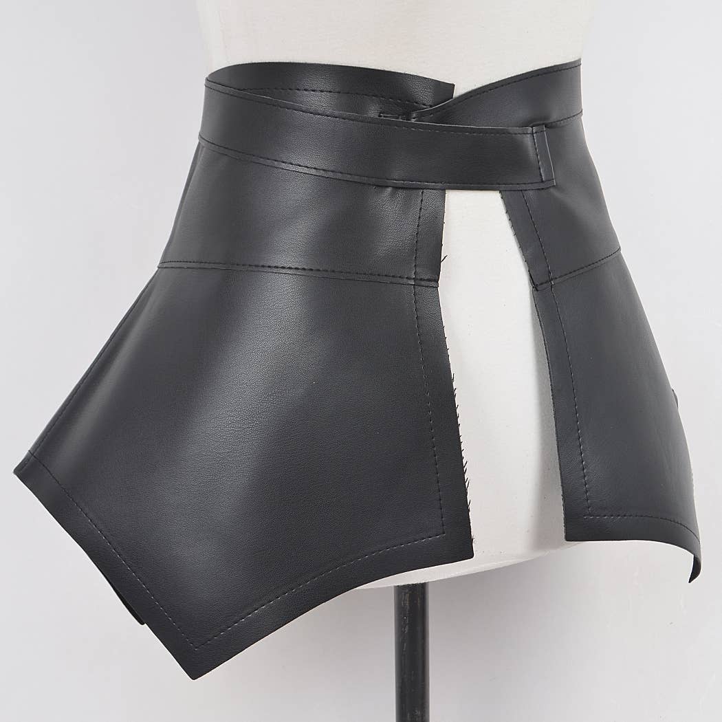 Faux Leather Skirt Belt