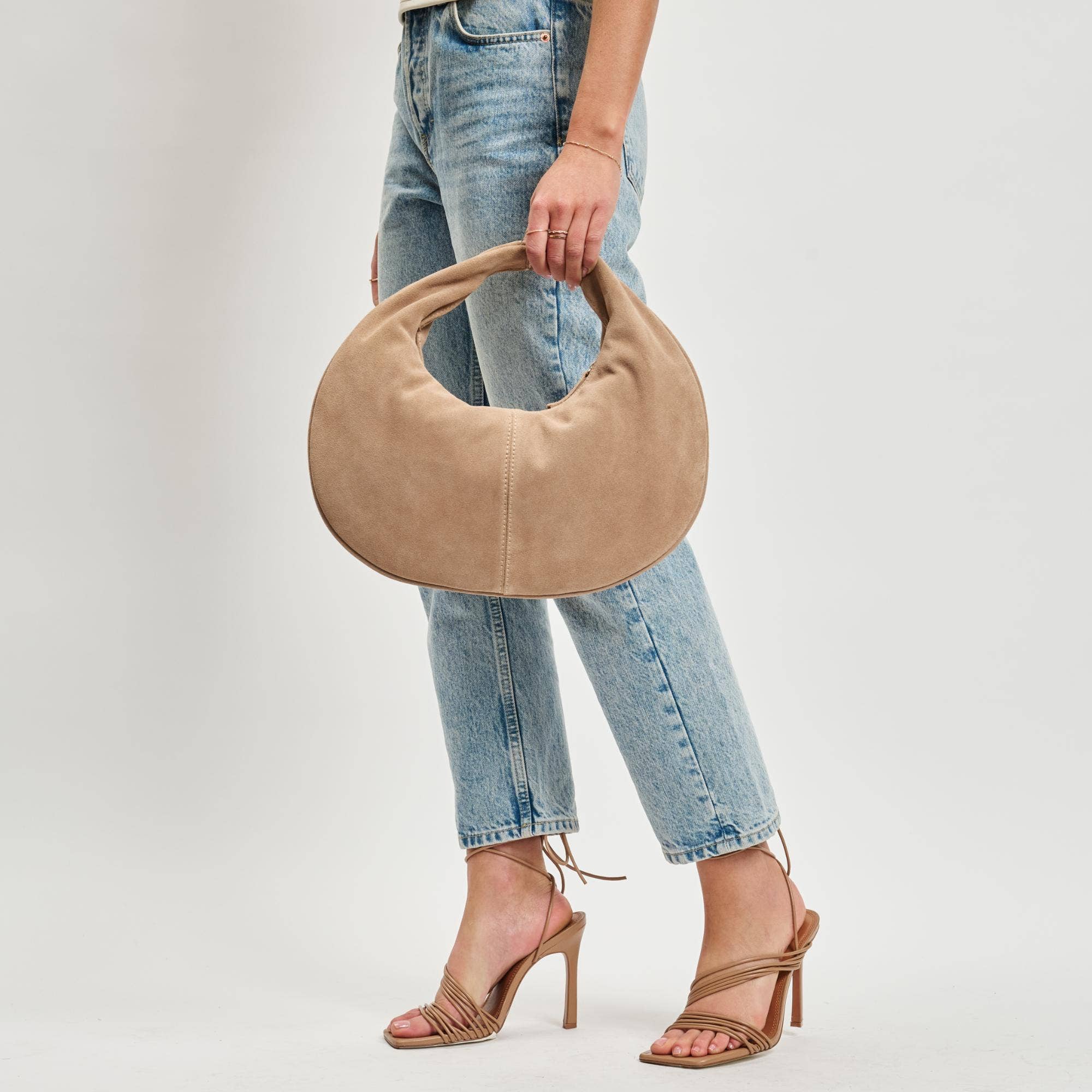 Farrah Genuine Suede Leather Hobo