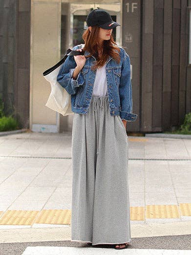Loose Urban Wide Leg Elastic Waist Pants