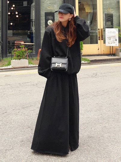 Loose Urban Wide Leg Elastic Waist Pants