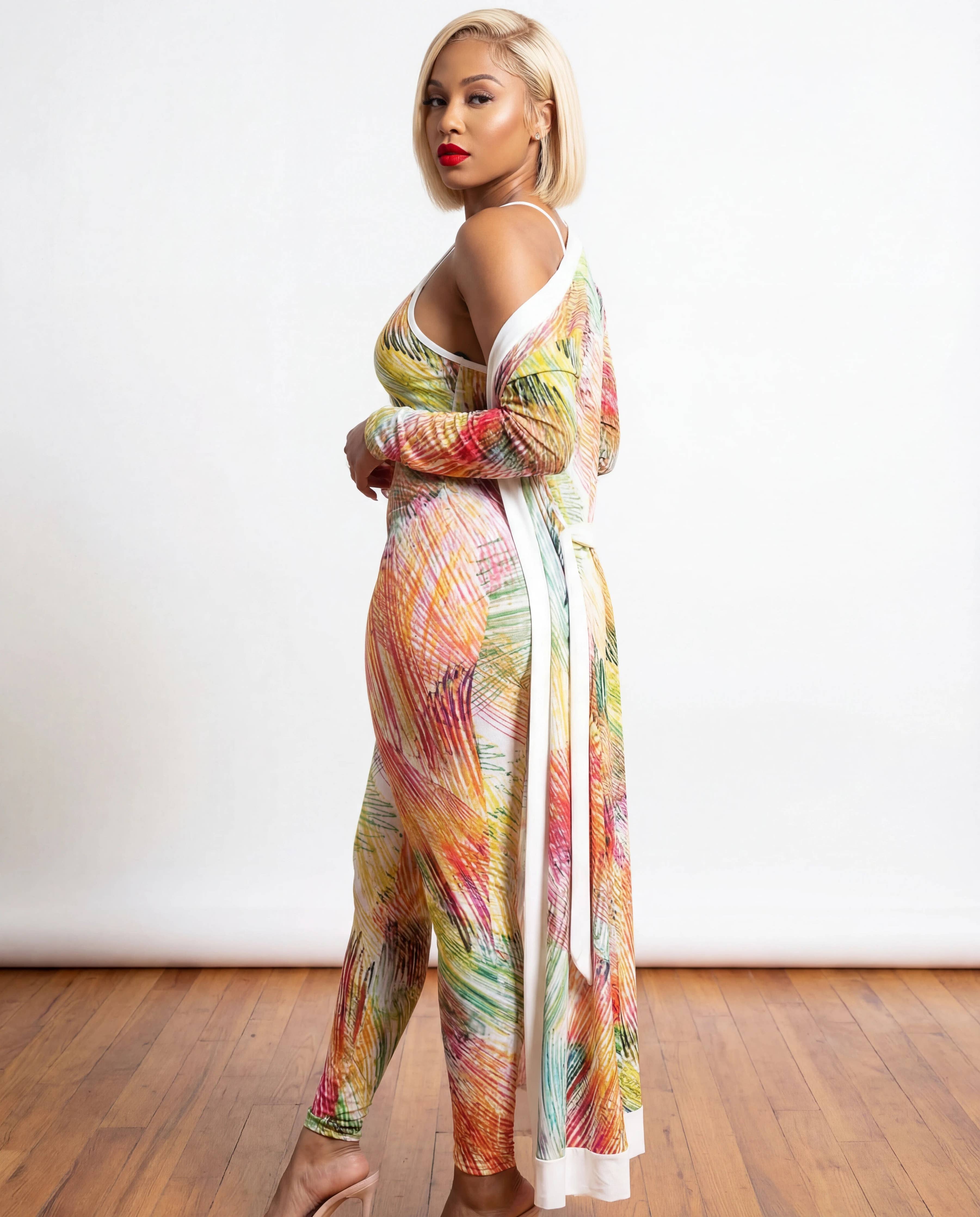 Fitted Jumpsuit With Matching Coverup Set