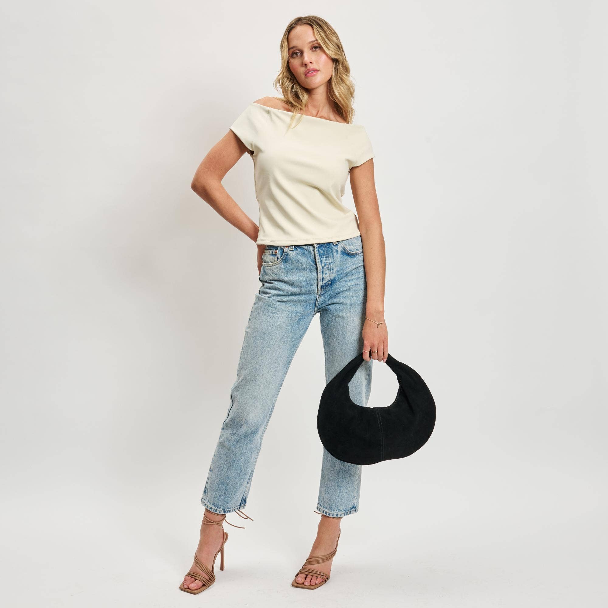 Farrah Genuine Suede Leather Hobo